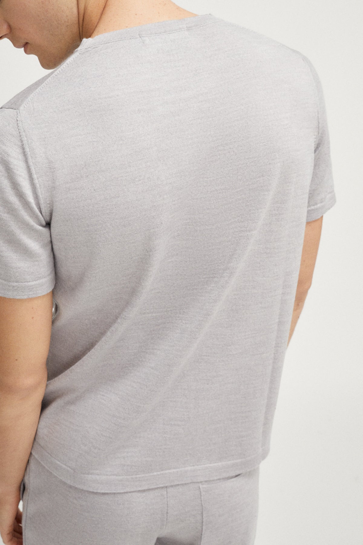 Light Grey | The Merino Wool Knit T-shirt – Imperfect Version