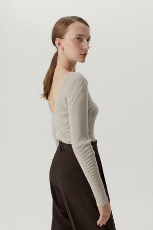 Pearl | The Merino Wool Back Neckline Top