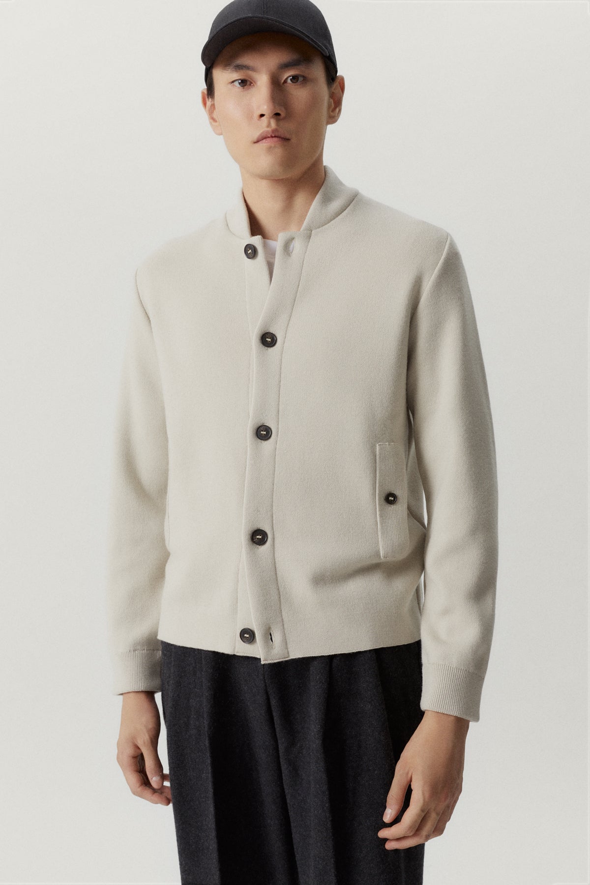 the merino wool bomber pearl