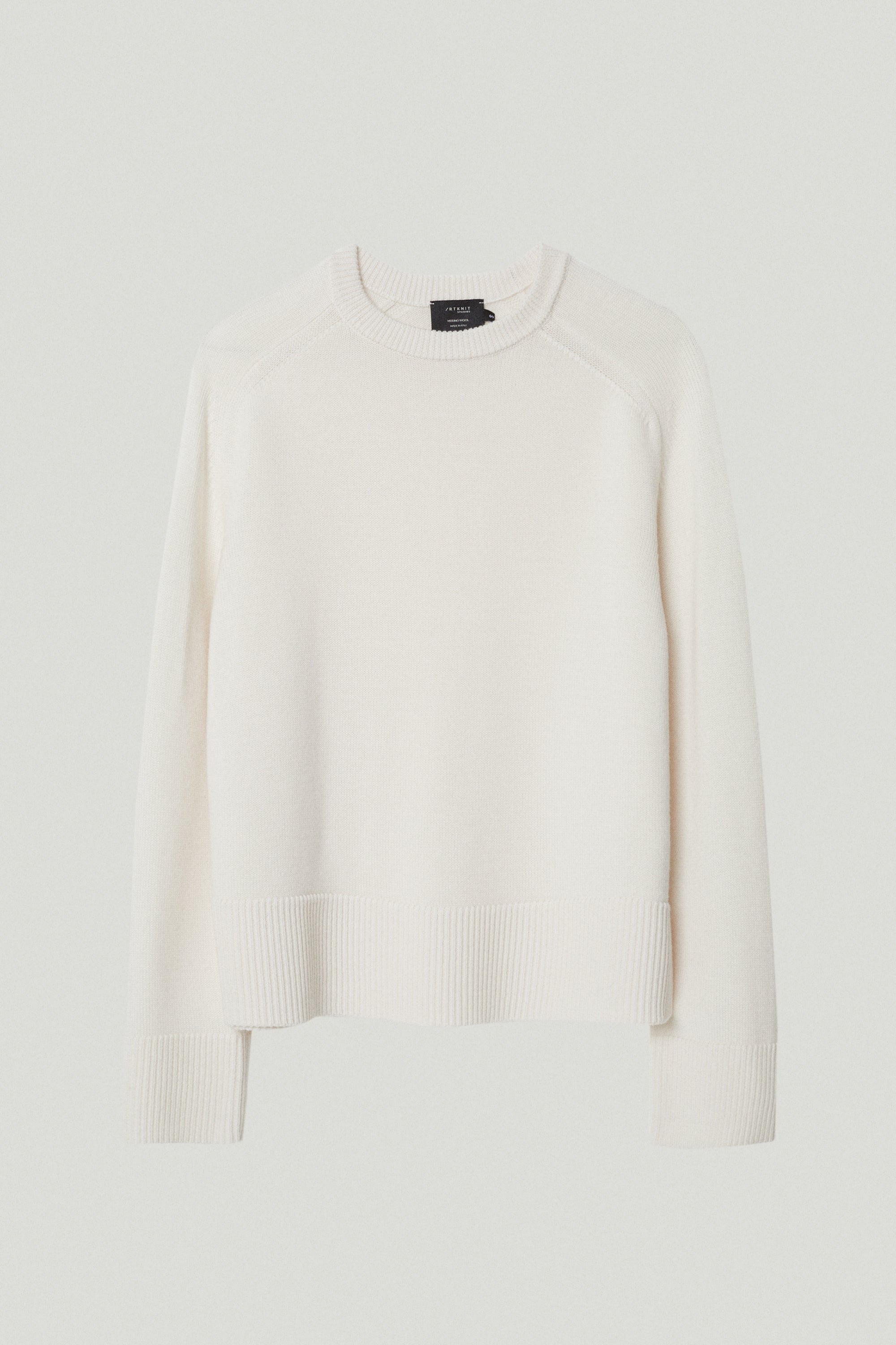 the merino wool boxy sweater snow white