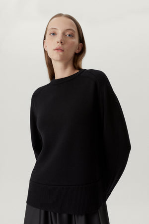 Black | The Merino Wool Boxy Sweater
