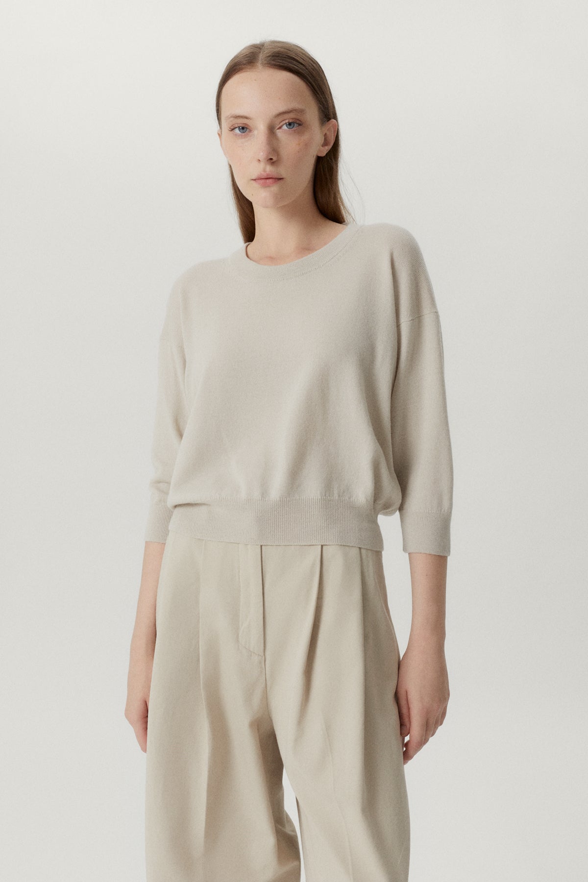 the merino wool boxy t shirt pearl