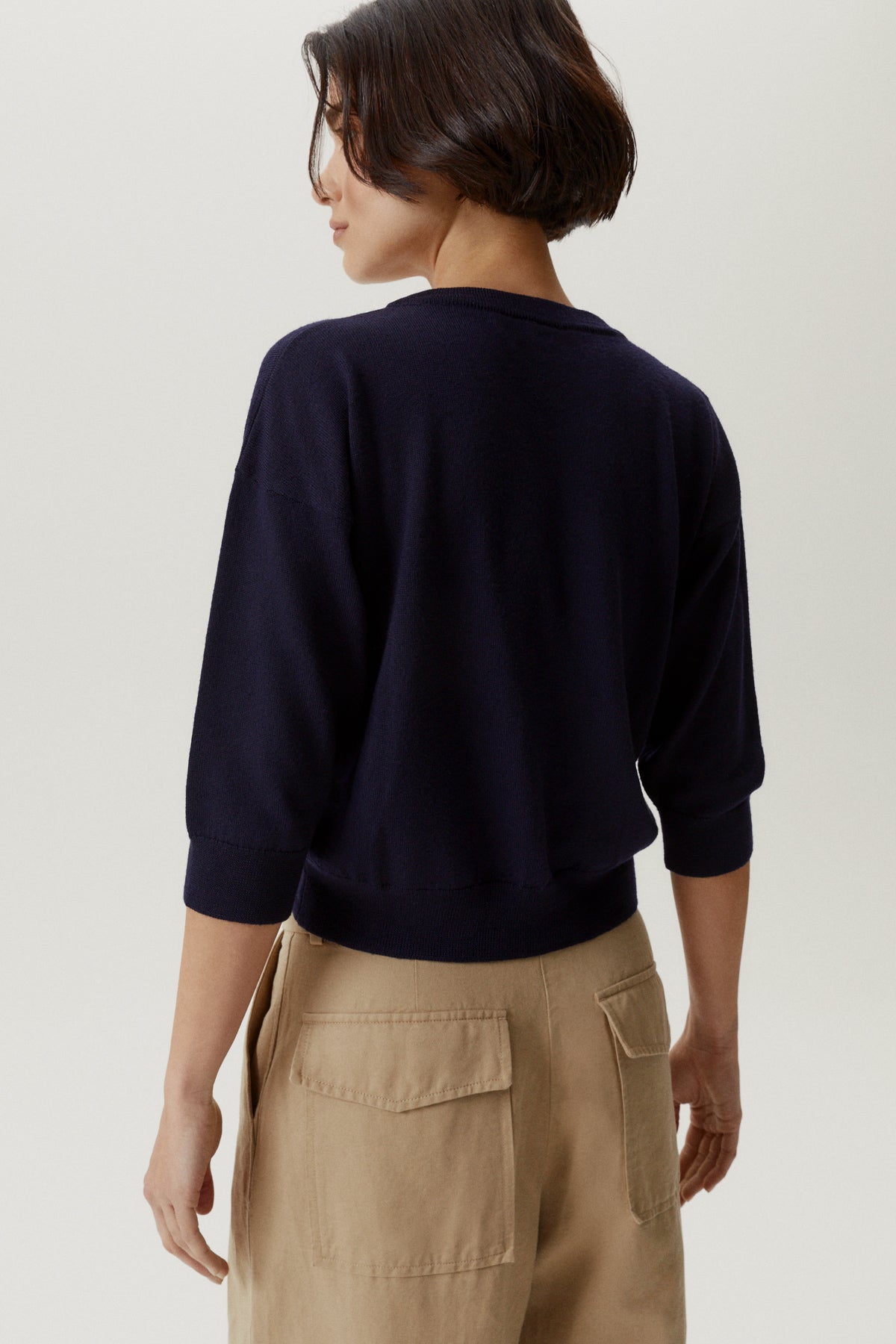 the merino wool boxy t shirt oxford blue