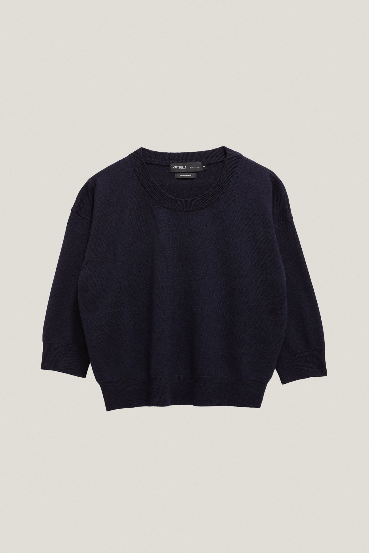 the merino wool boxy t shirt oxford blue