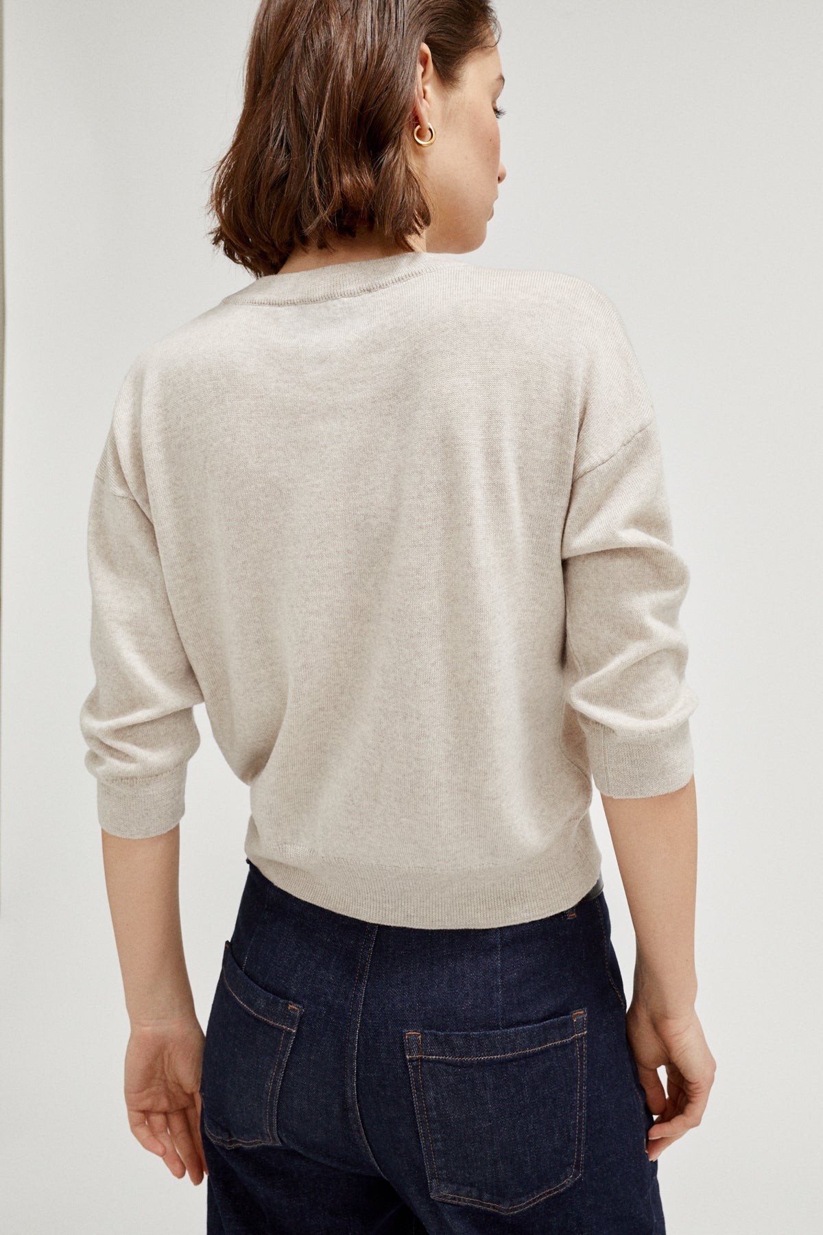 Greige | The Merino Wool Boxy T-Shirt