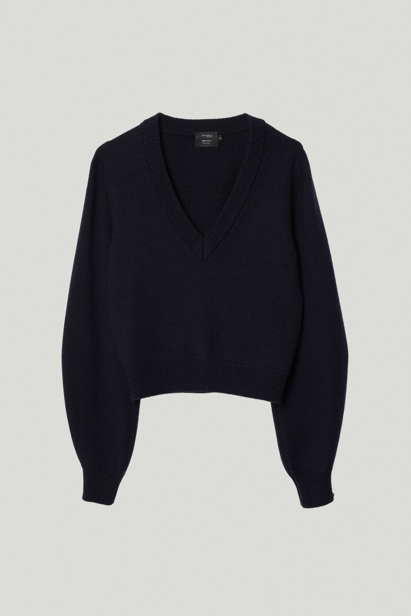 Oxford Blue | The Merino Wool Cropped V-neck