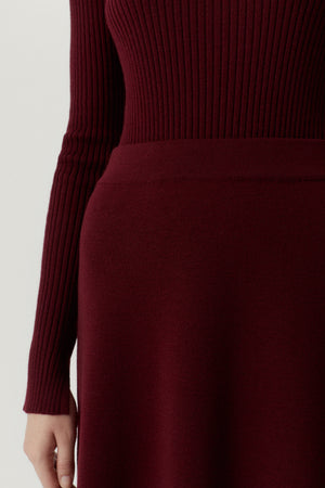 Ruby Red | The Merino Wool Flare Skirt