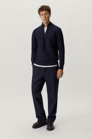 Oxford Blue | The Merino Wool Half-Zip Jumper