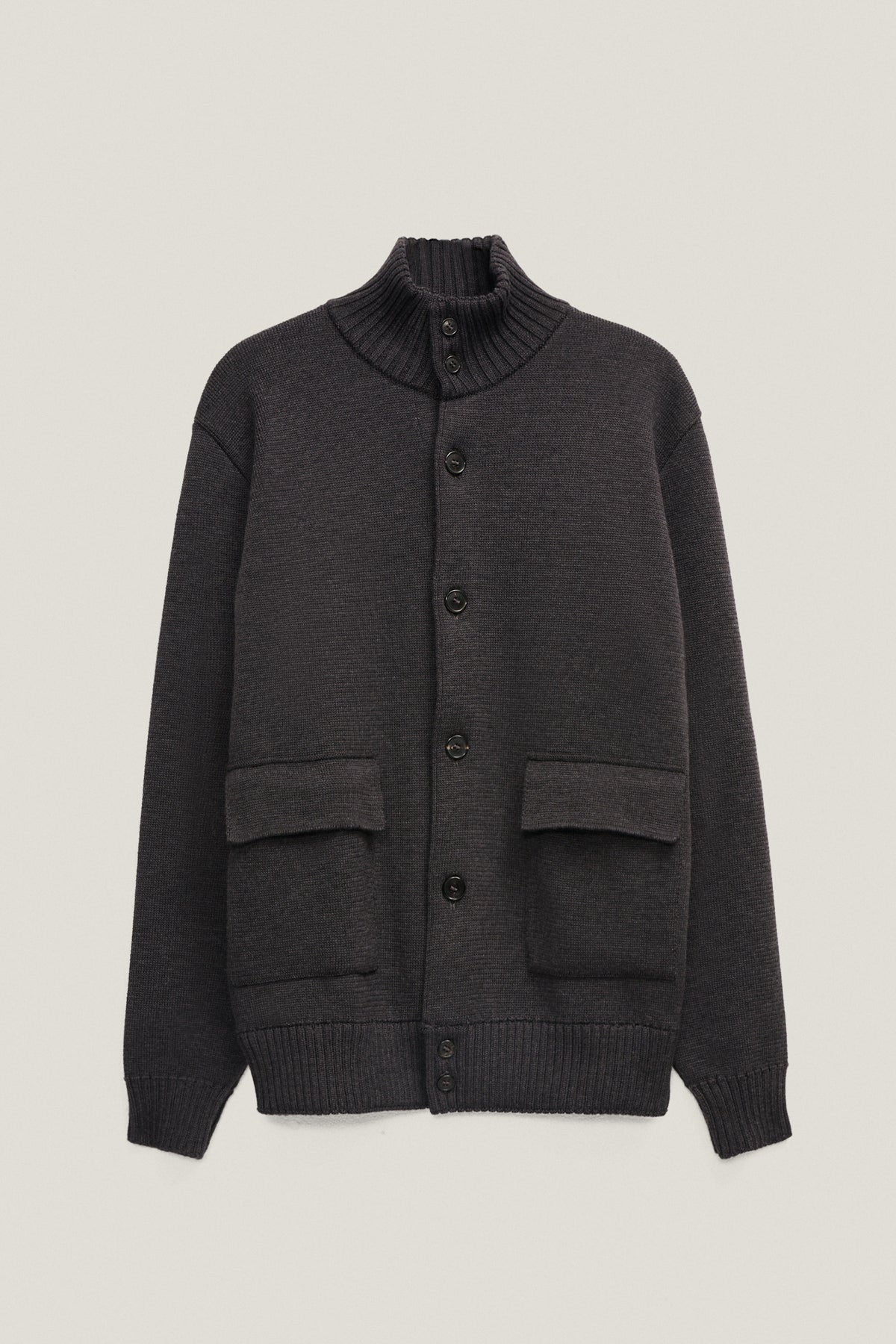 The Merino Wool High-Neck Jacket - Imperfect Version | Anthracite Grey
