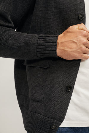Anthracite Grey | The Merino Wool Patch Pocket Jacket – Imperfect Version