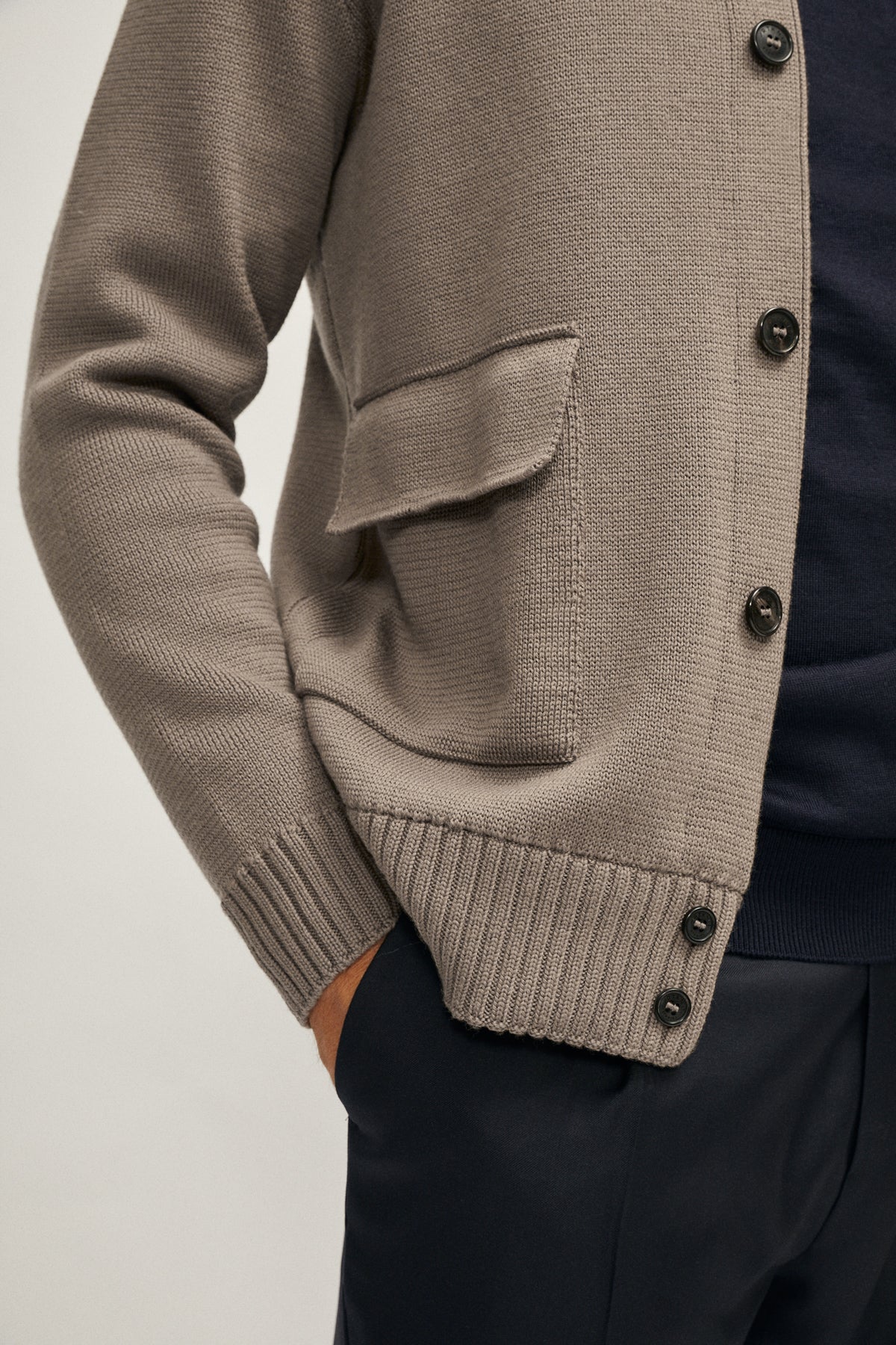 Taupe | The Merino Wool High-Neck Jacket – Imperfect Version