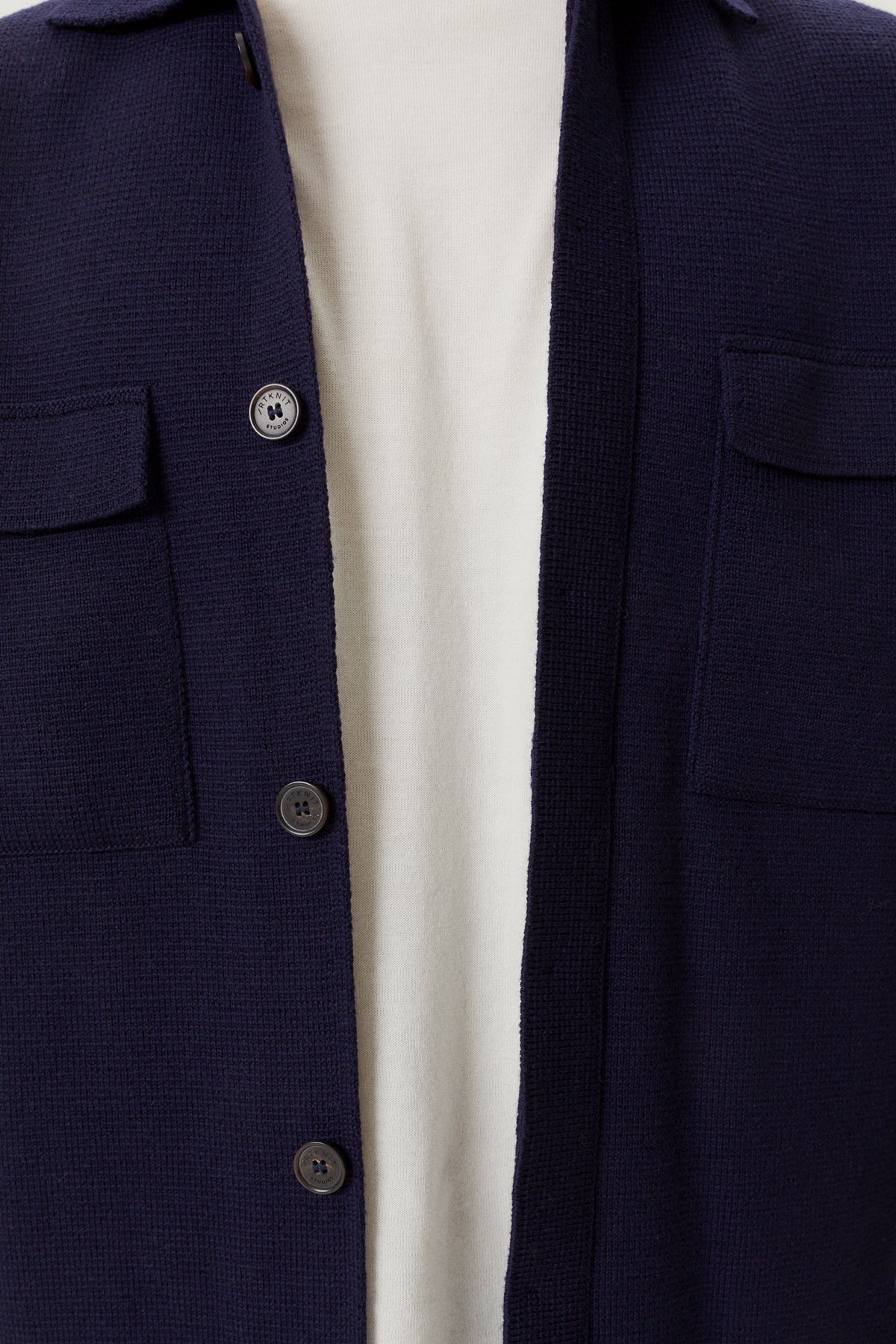 The Merino Wool Knit Jacket - Imperfect Version | Oxford Blue