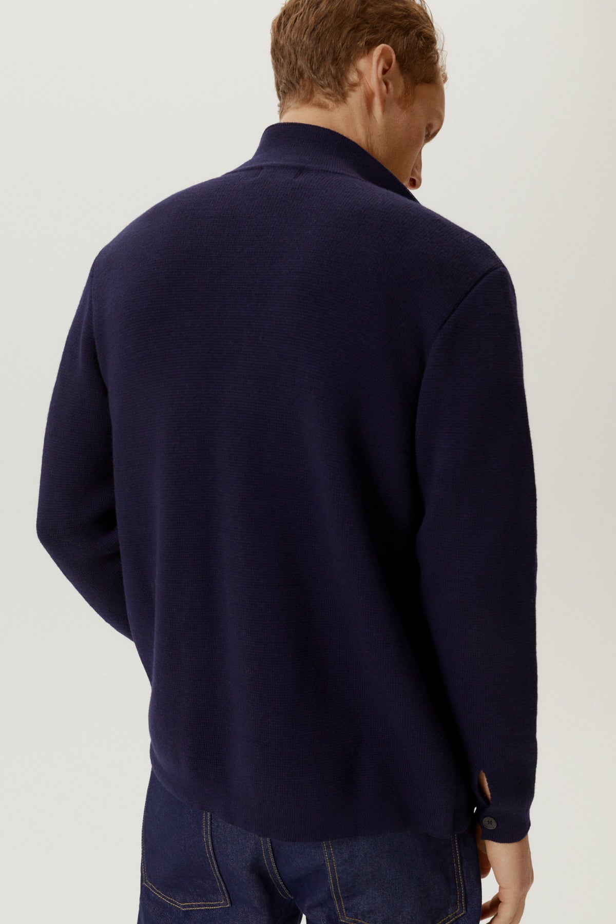 The Merino Wool Knit Jacket - Imperfect Version | Oxford Blue