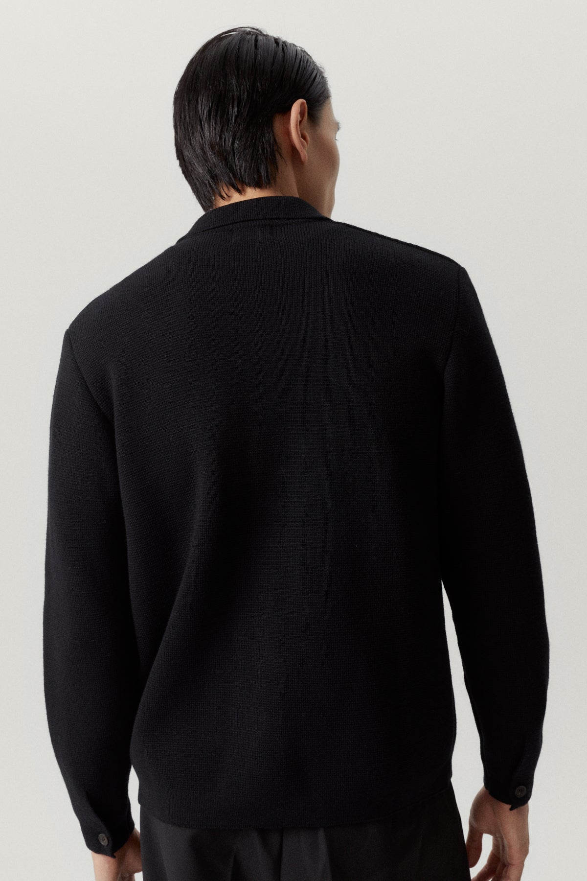 the wool overshirt jacket black