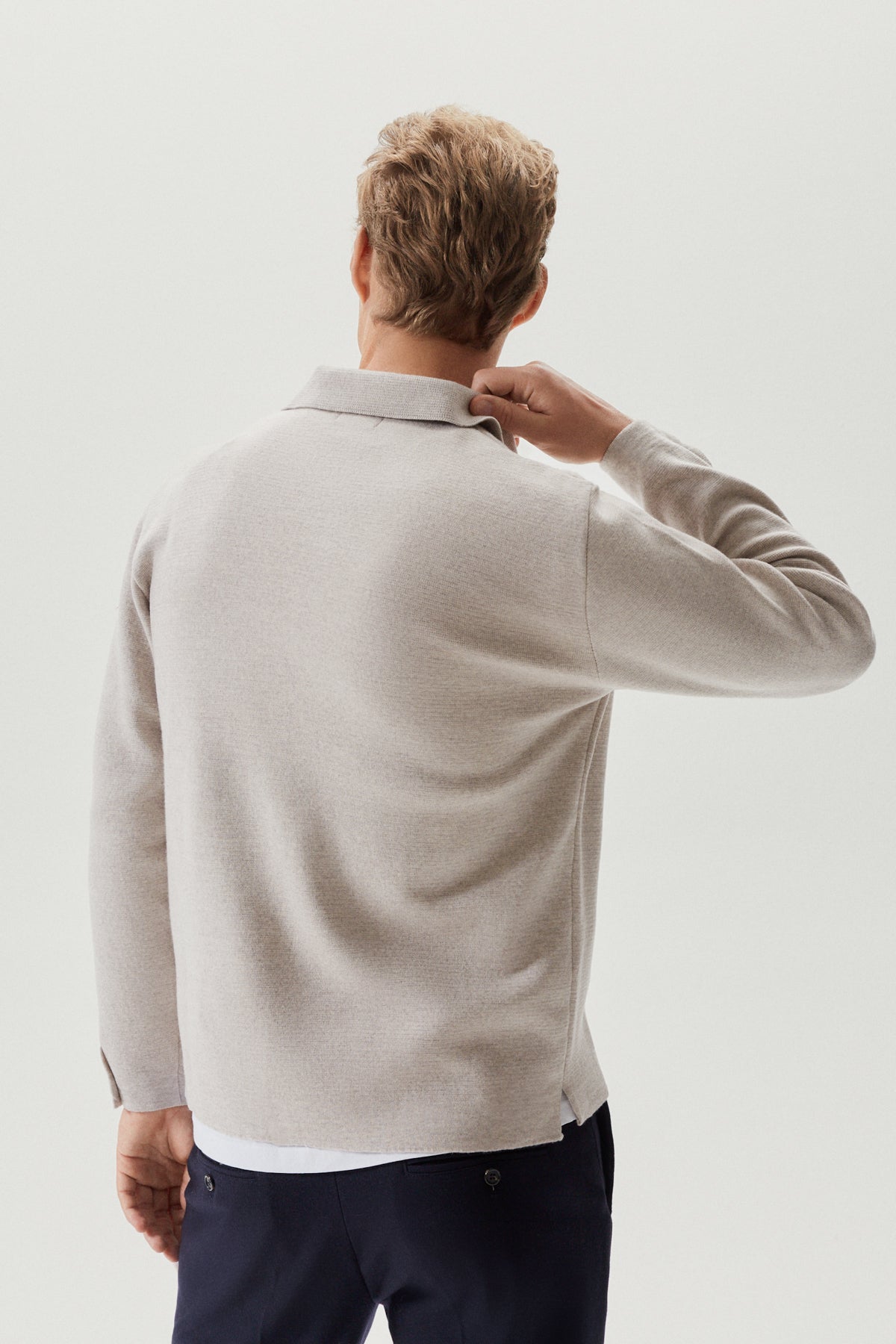 the merino wool overshirt greige