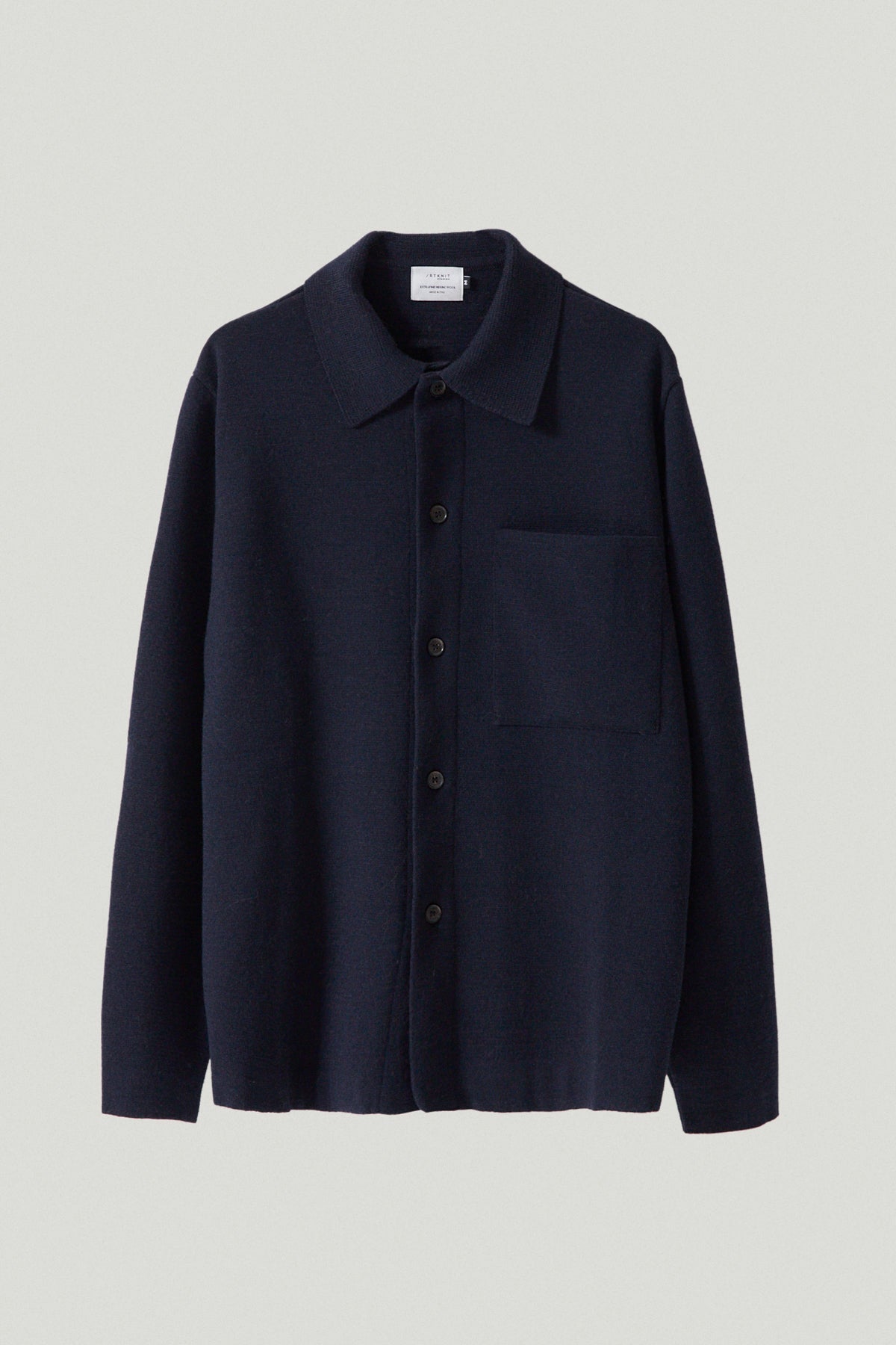 the merino wool overshirt oxford blue