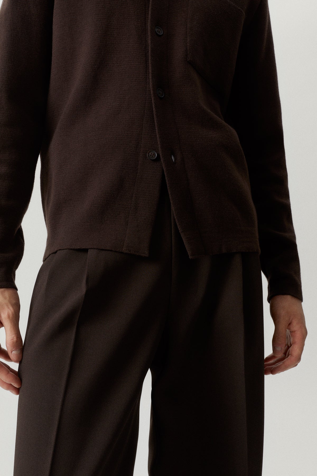 the merino wool overshirt mocha brown