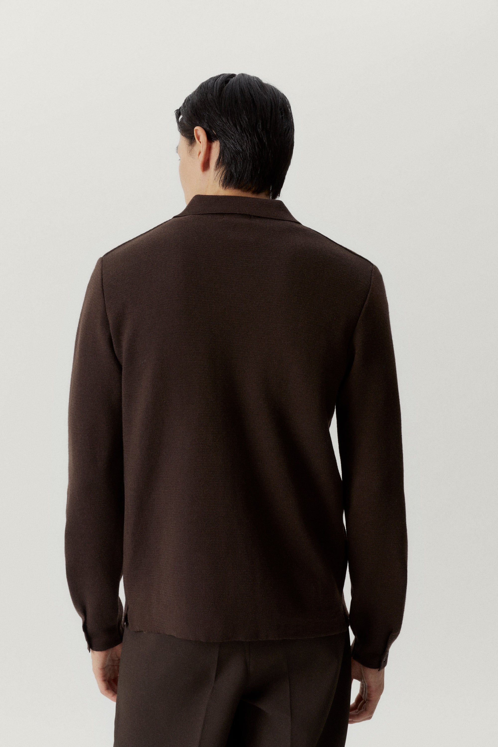 the merino wool overshirt mocha brown