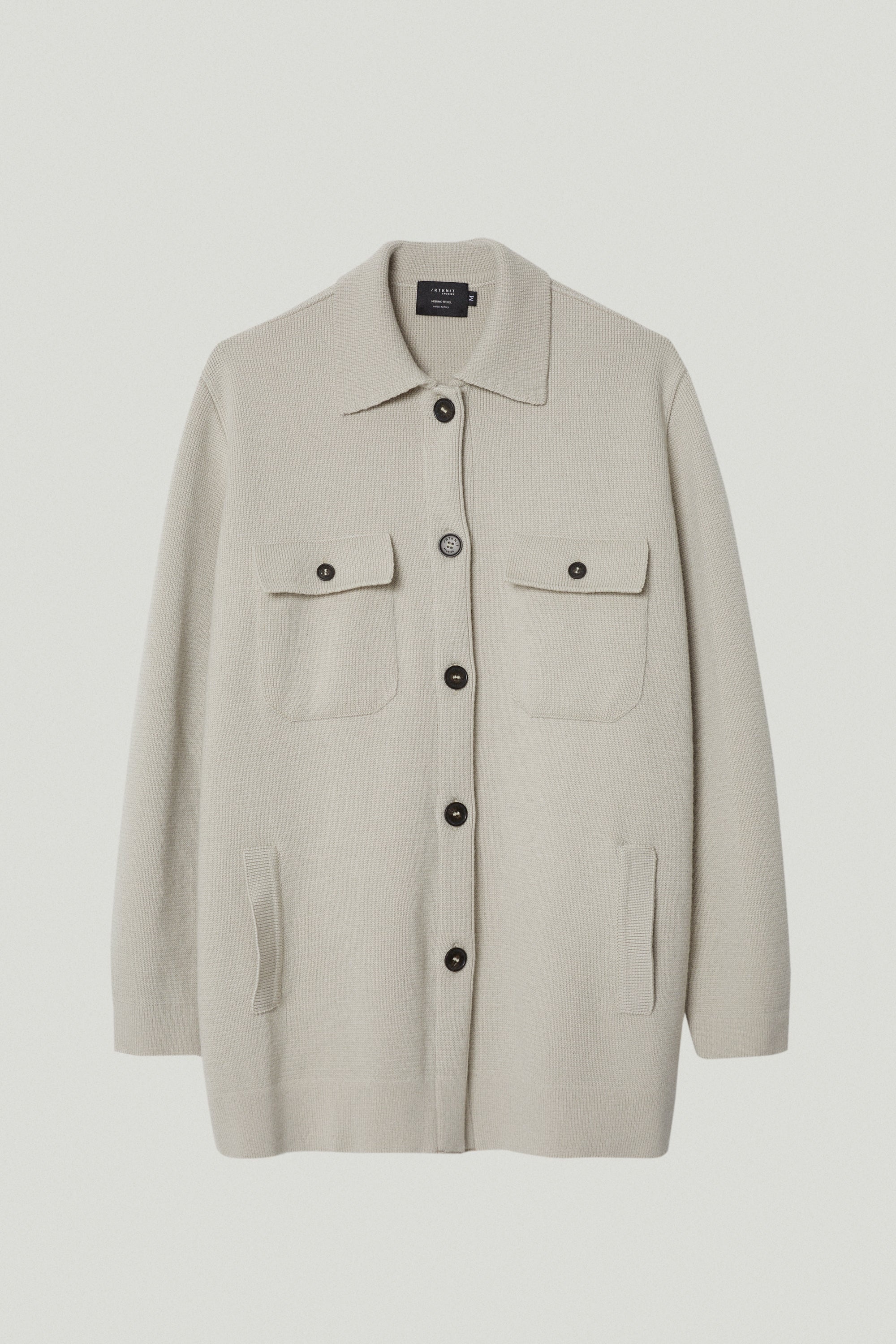 the merino wool long jacket pearl