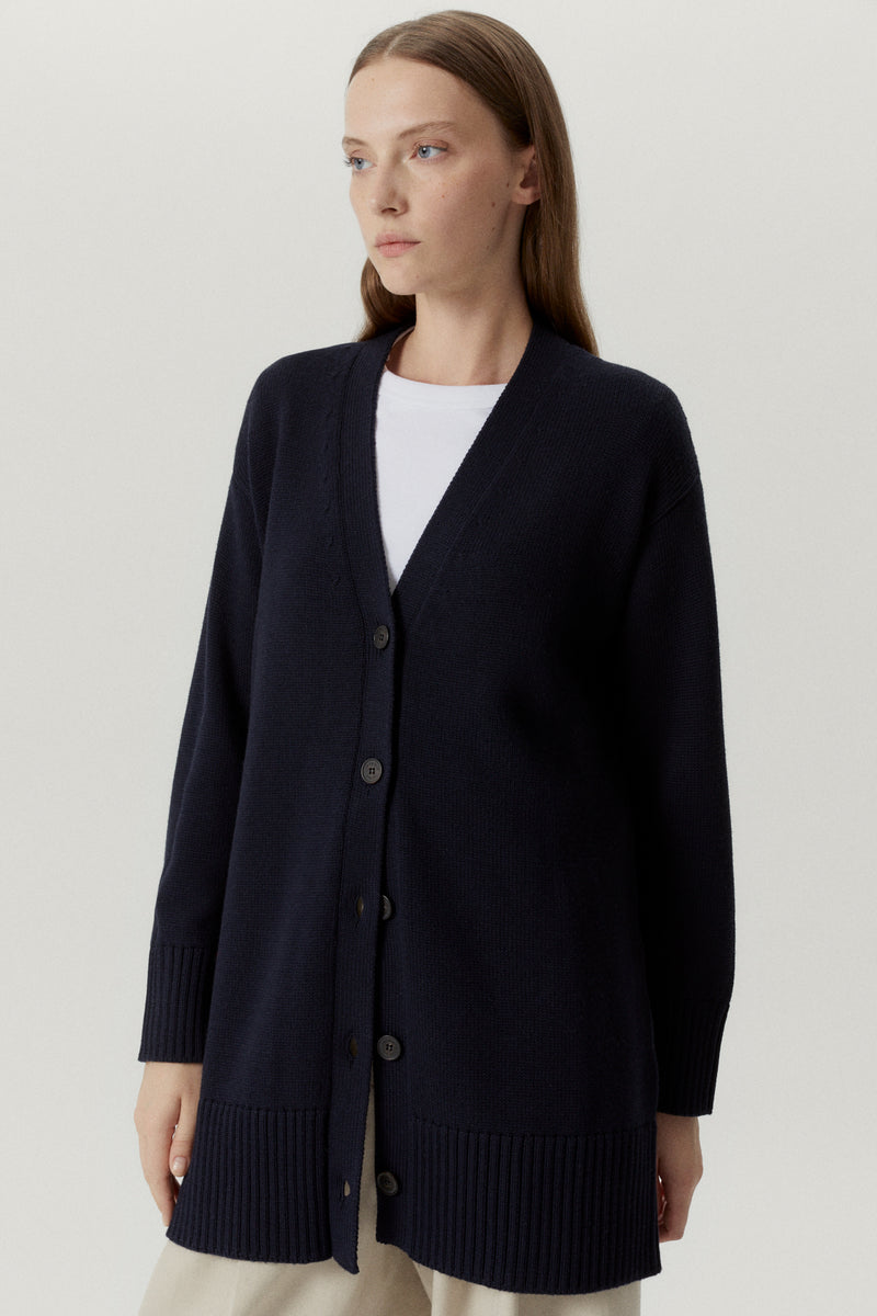 Oxford Blue | The Merino Wool Oversize Cardigan