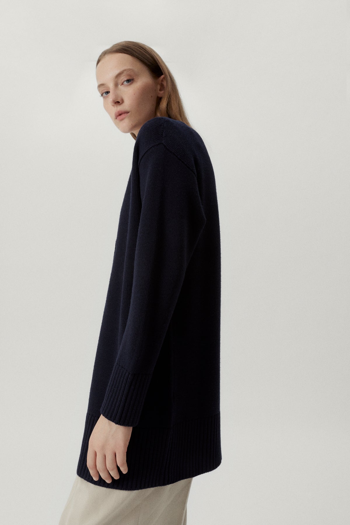 Oxford Blue | The Merino Wool Oversize Cardigan