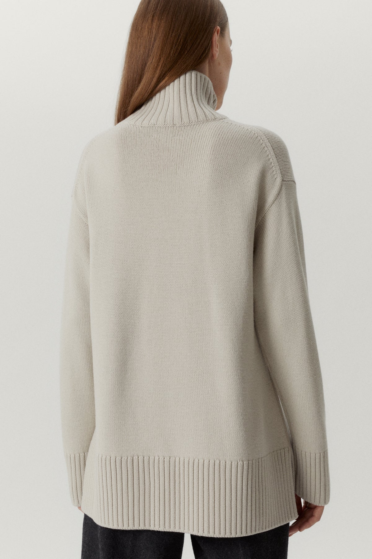 the merino wool oversize high neck pearl