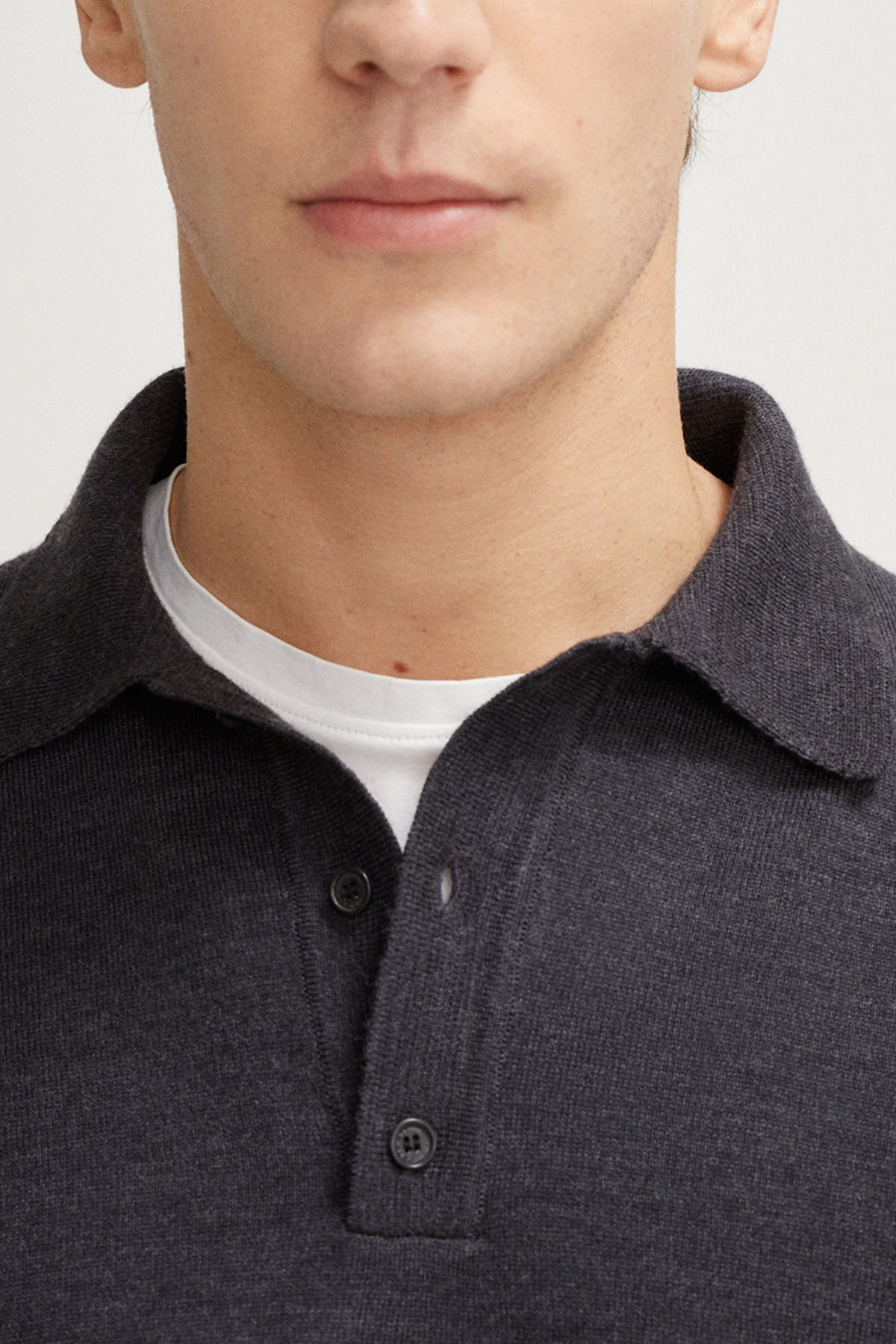 The Merino Wool Polo - Imperfect Version | Anthracite Grey