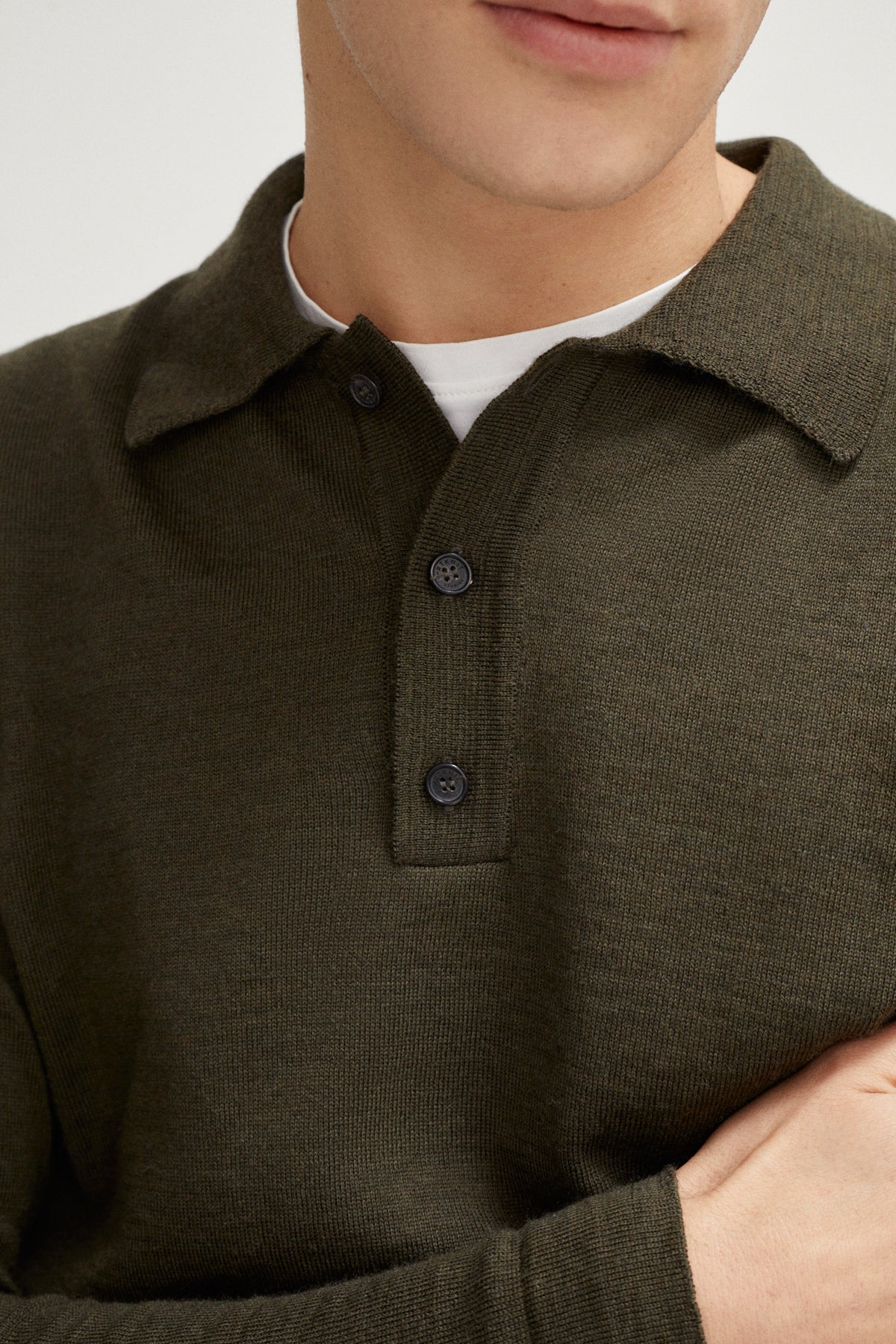 The Merino Wool Polo - Imperfect Version | Military Green