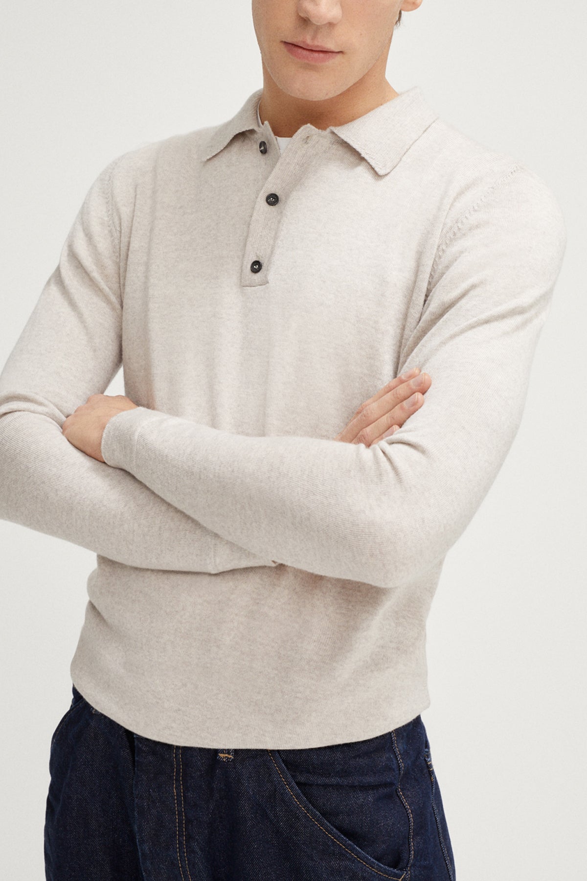 The Merino Wool Polo - Imperfect Version | Pearl