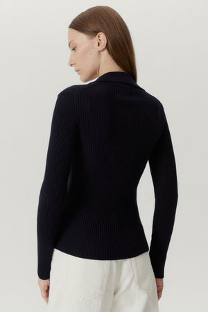 Oxford Blue | The Merino Wool Ribbed Polo