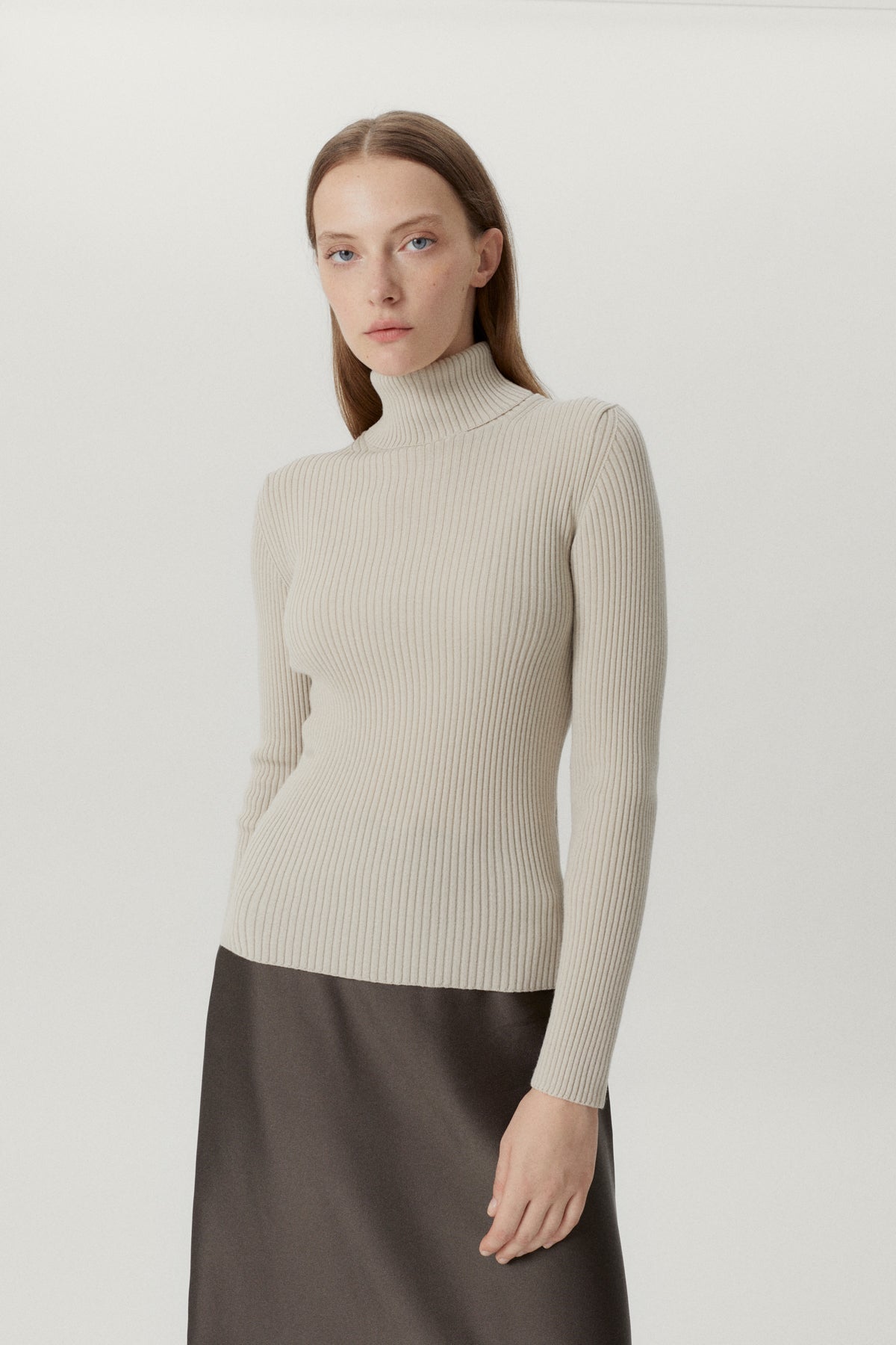 Pearl | The Merino Wool Ribbed Roll neck