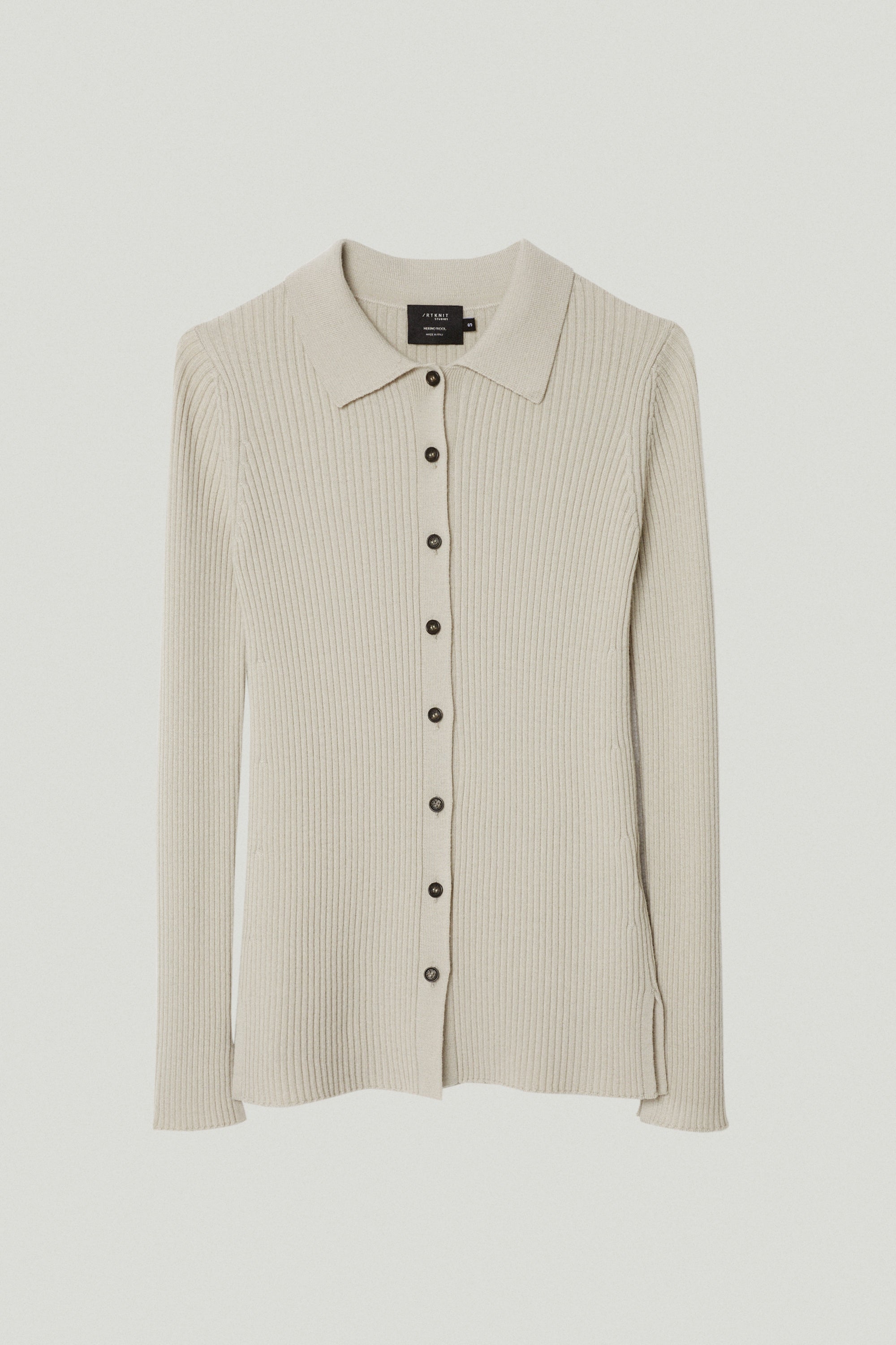 the merino wool ribbed shirt pearl