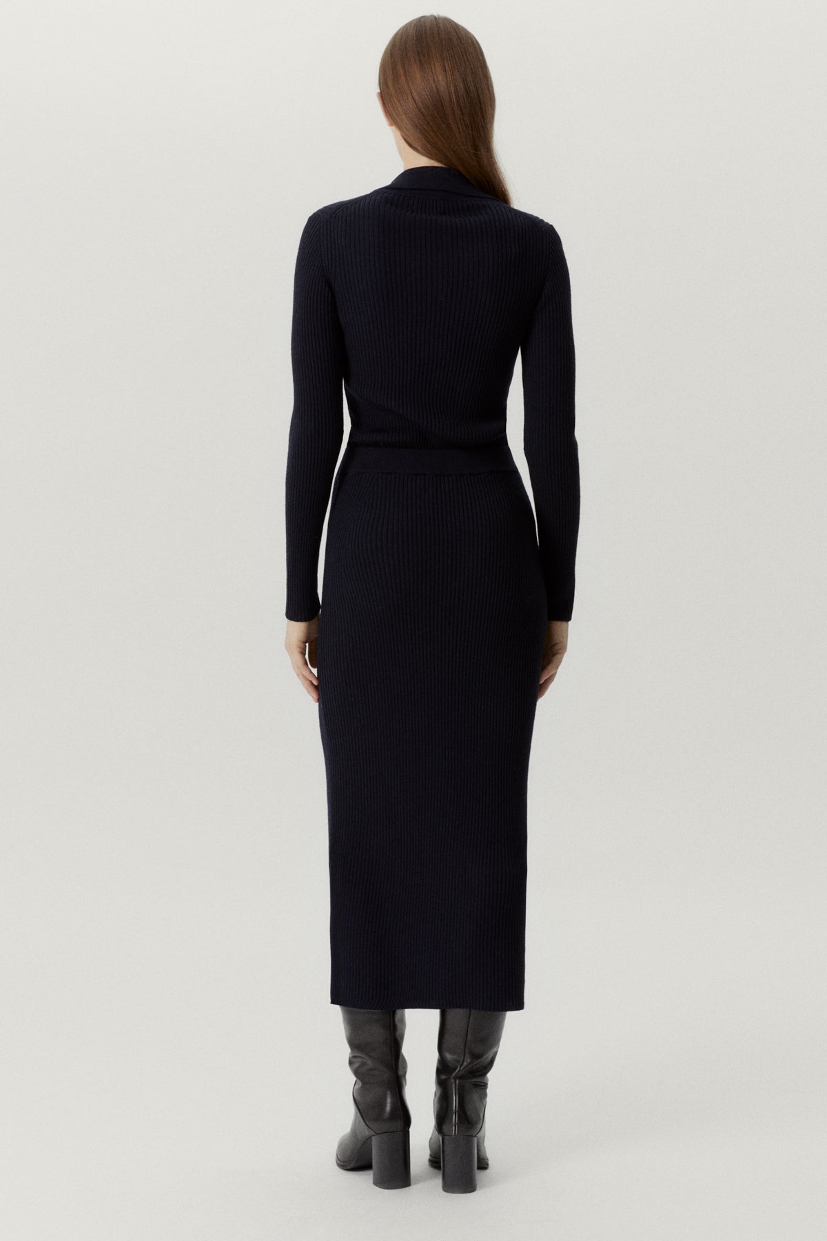 Oxford Blue | The Merino Wool Ribbed Skirt