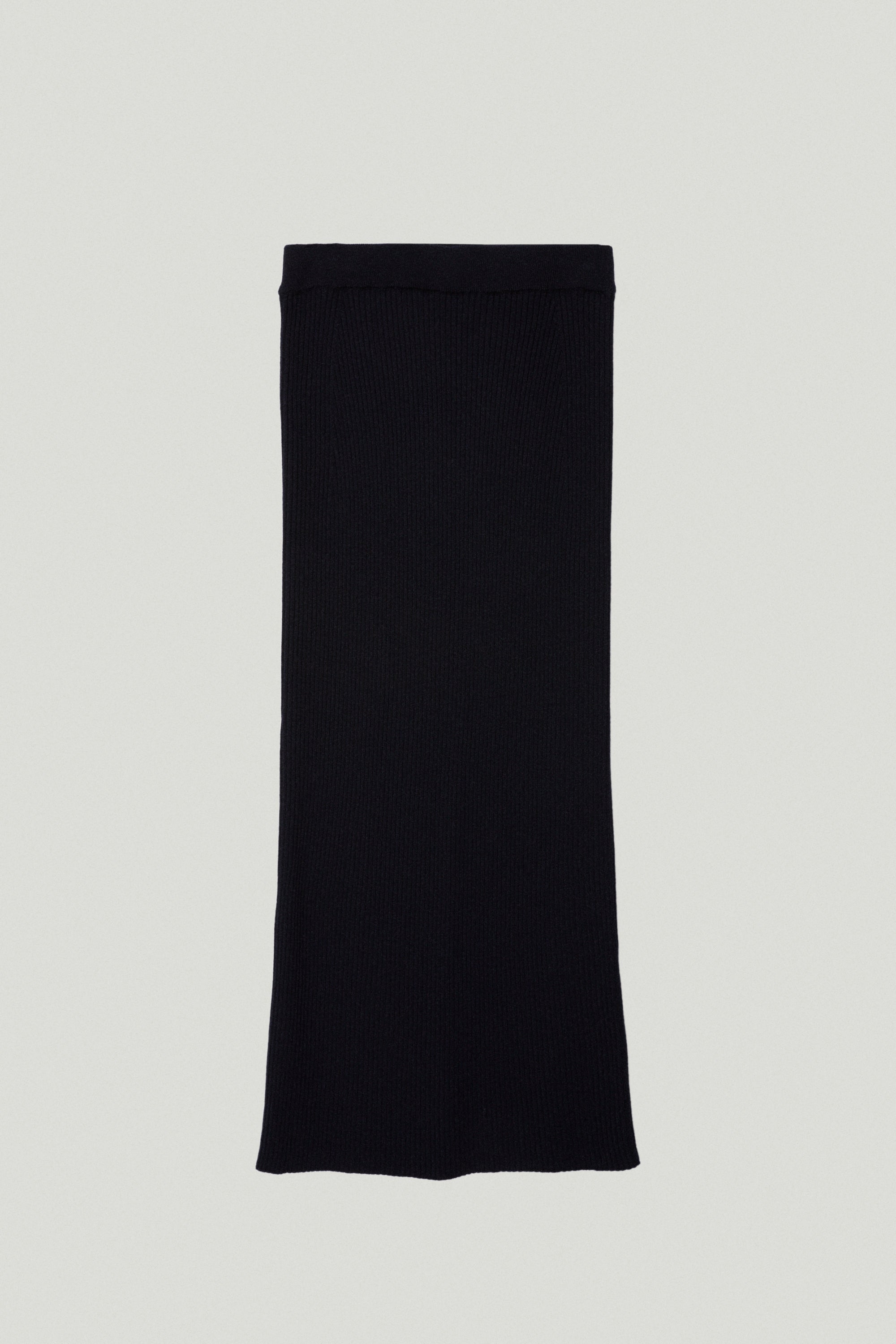 the merino wool ribbed skirt black