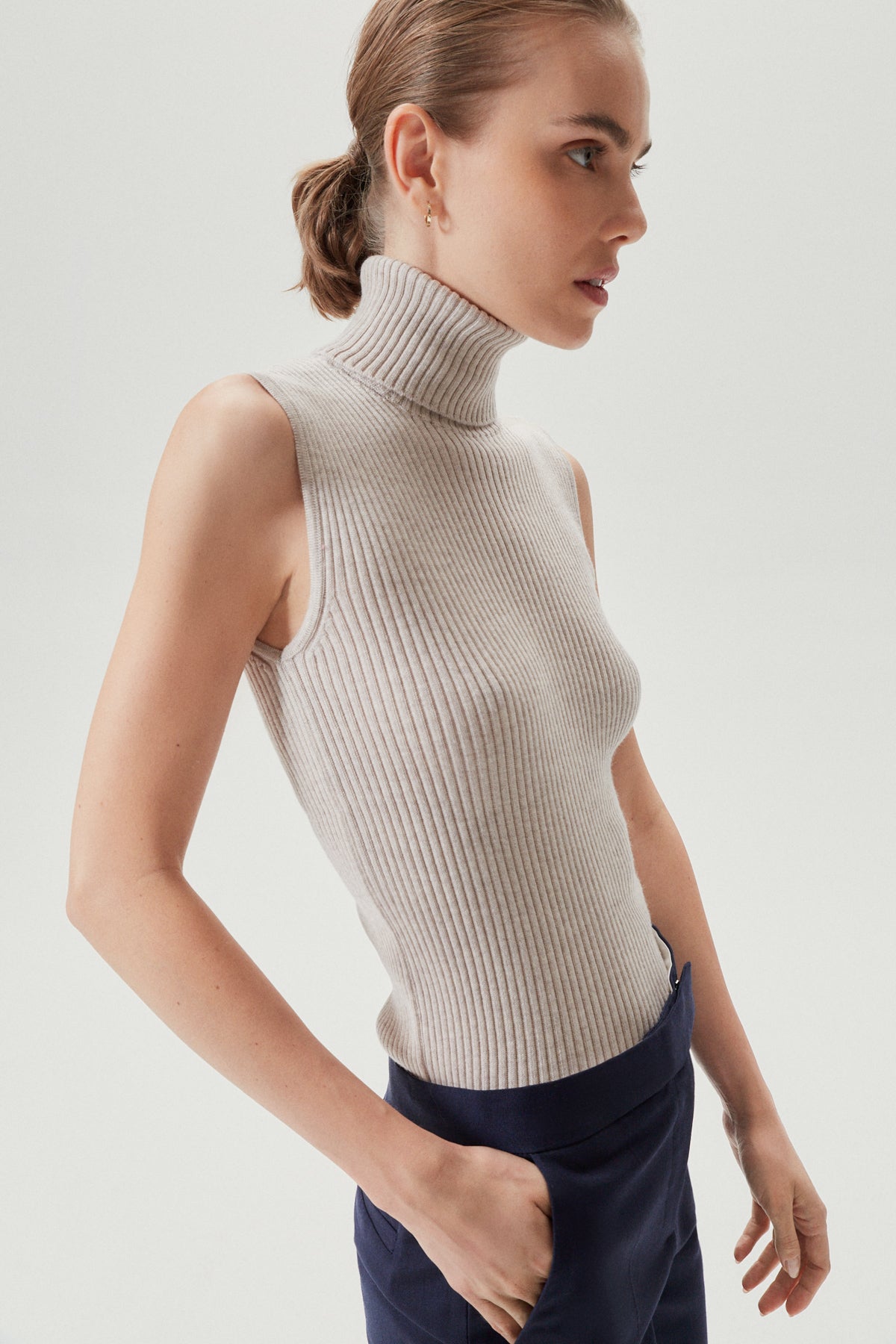 The Merino Wool Roll Neck Top