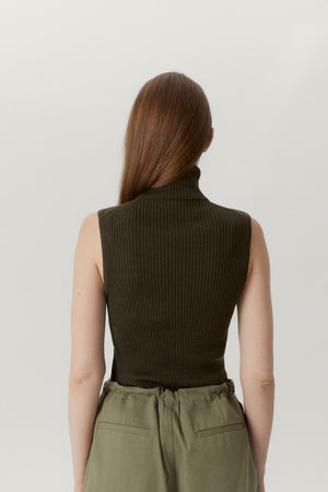 Military Green | The Merino Wool Roll-Neck Top