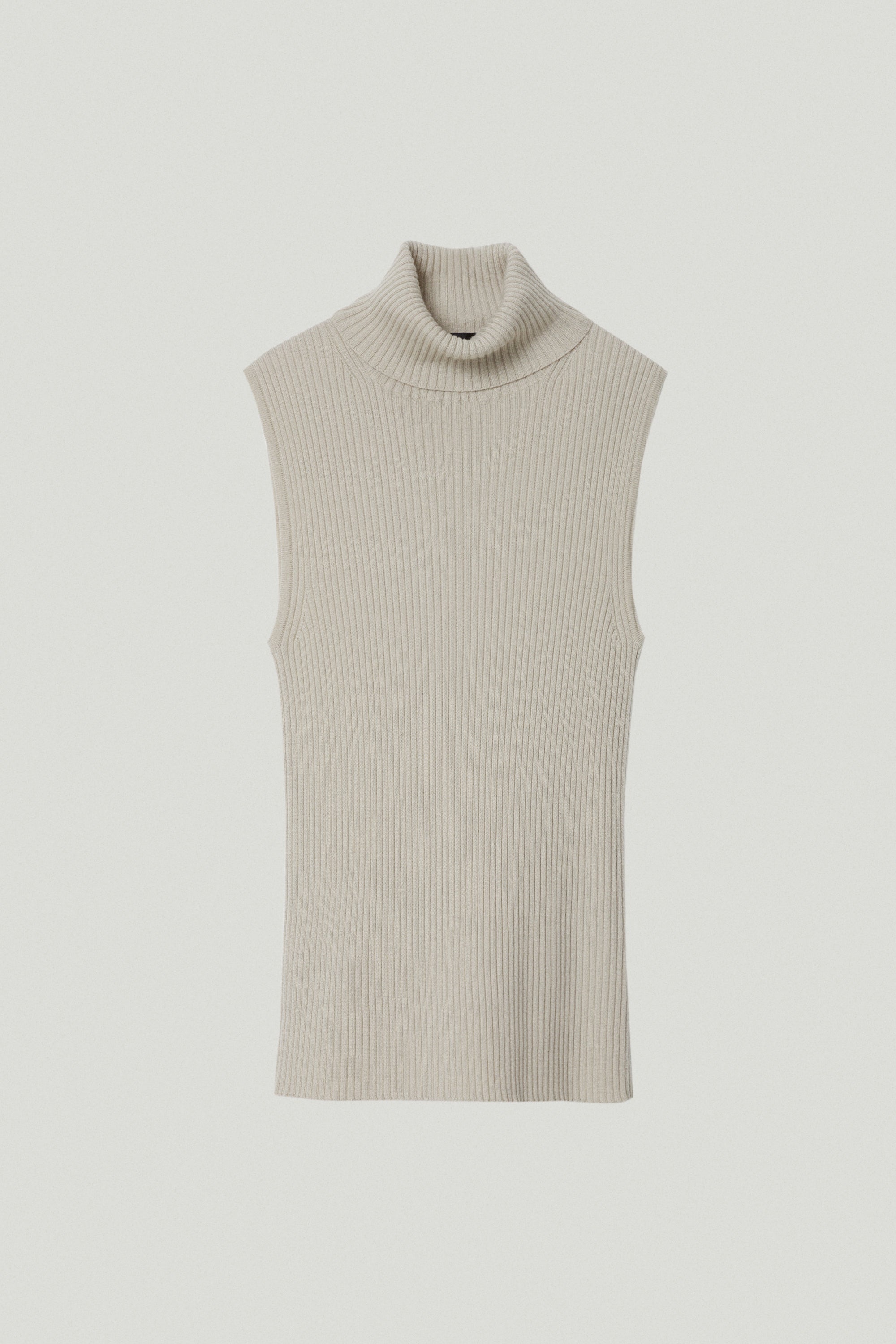 the merino wool roll neck top pearl