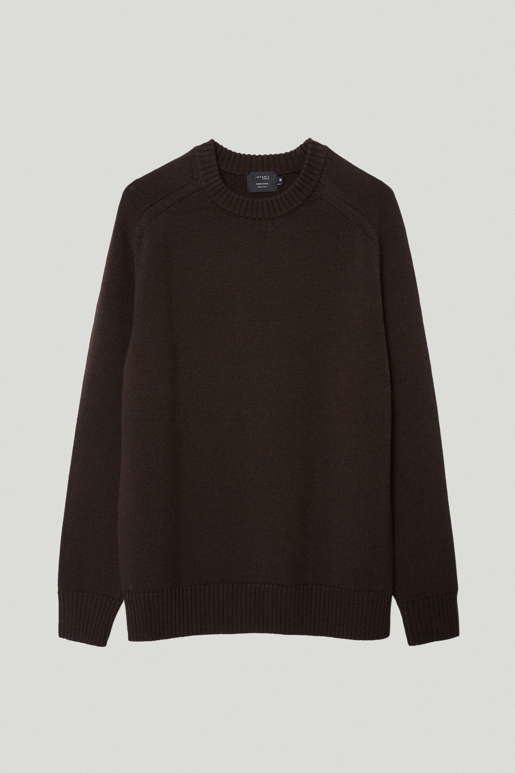 the merino wool saddle shoulder sweater mocha brown