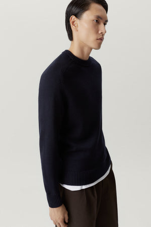 Oxford Blue | The Merino Wool Saddle Shoulder Sweater