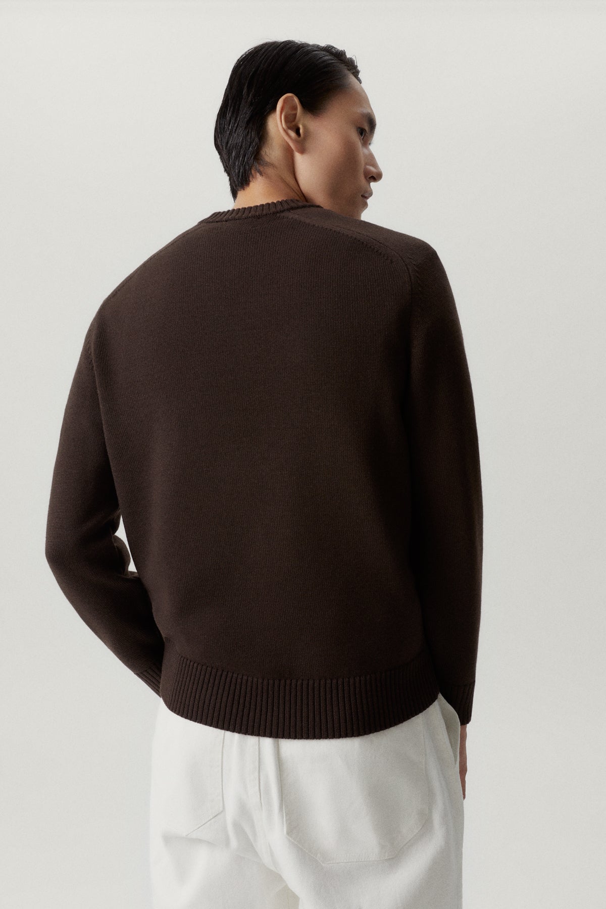 Mocha Brown | The Merino Wool Saddle Shoulder Sweater