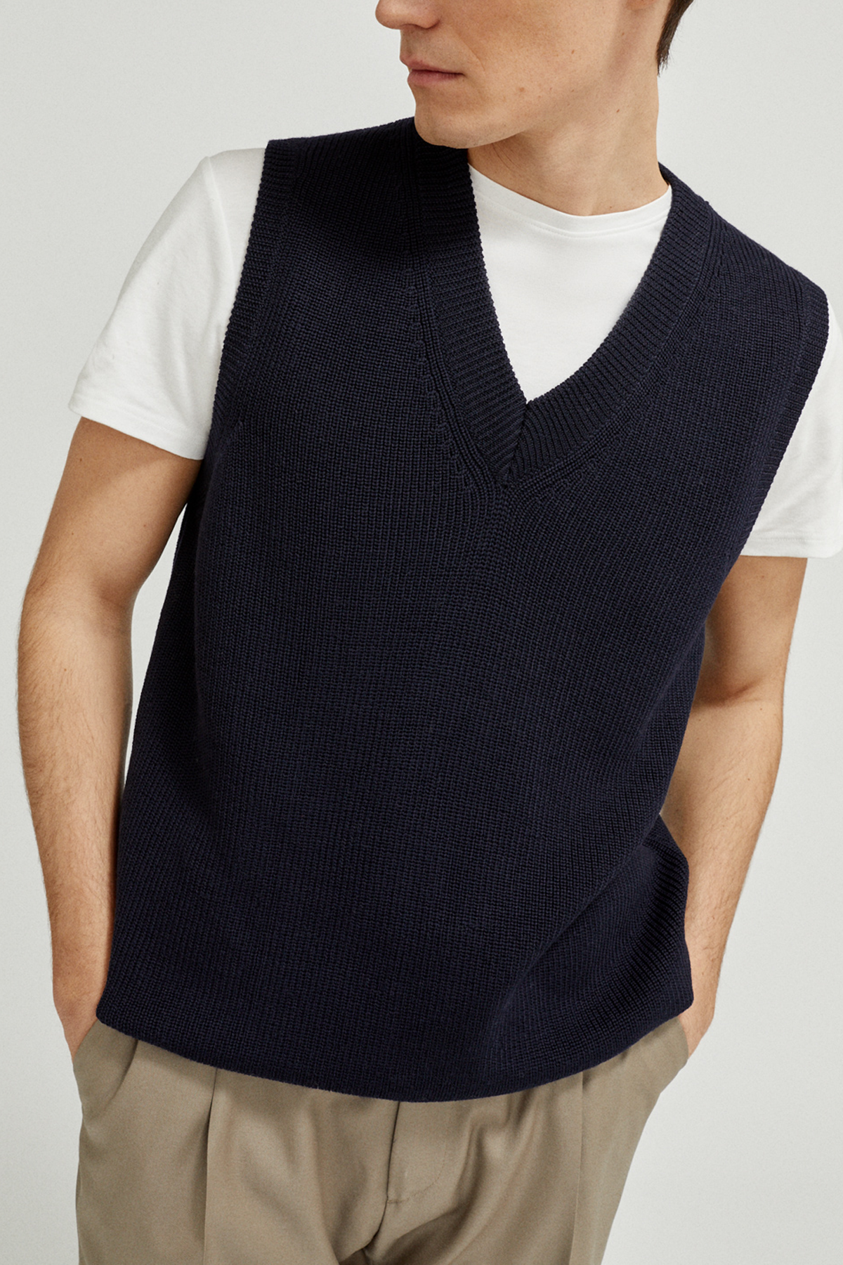 The Merino Wool Vest - Imperfect Version | Oxford Blue