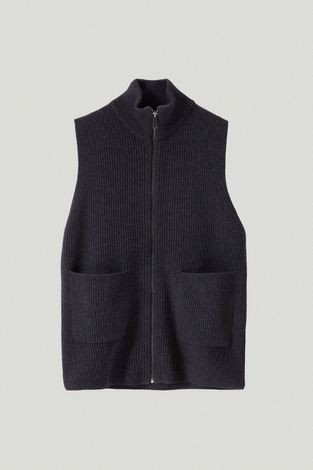 the merino wool zipped vest anthracite