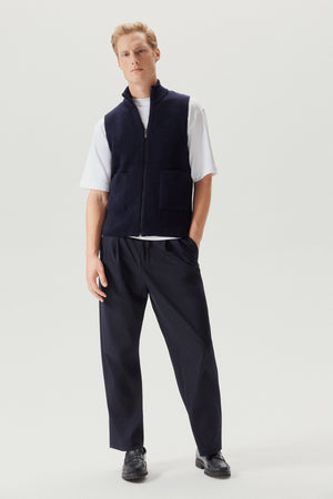 Blue Navy | The Merino Wool Zipped Vest