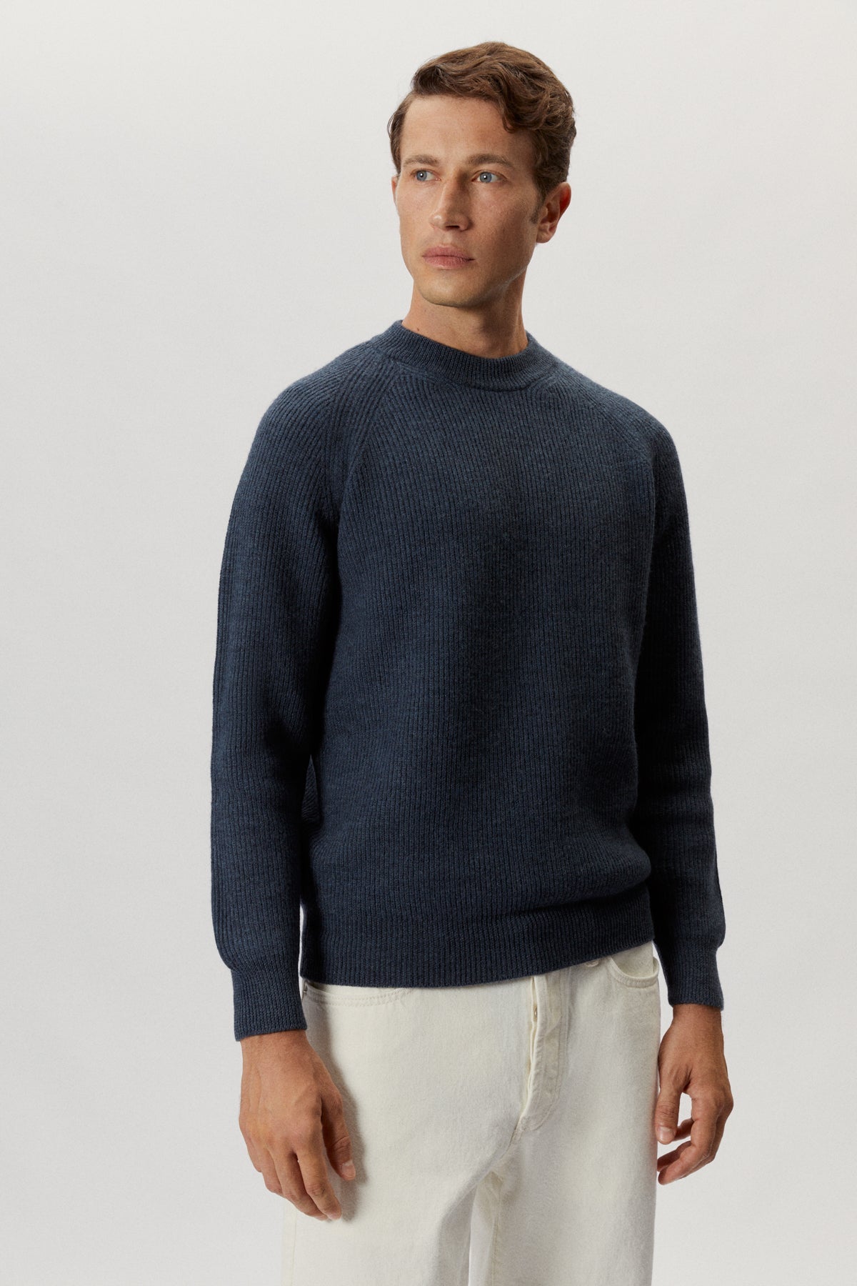 the natural dye crewneck sweater indigo blue