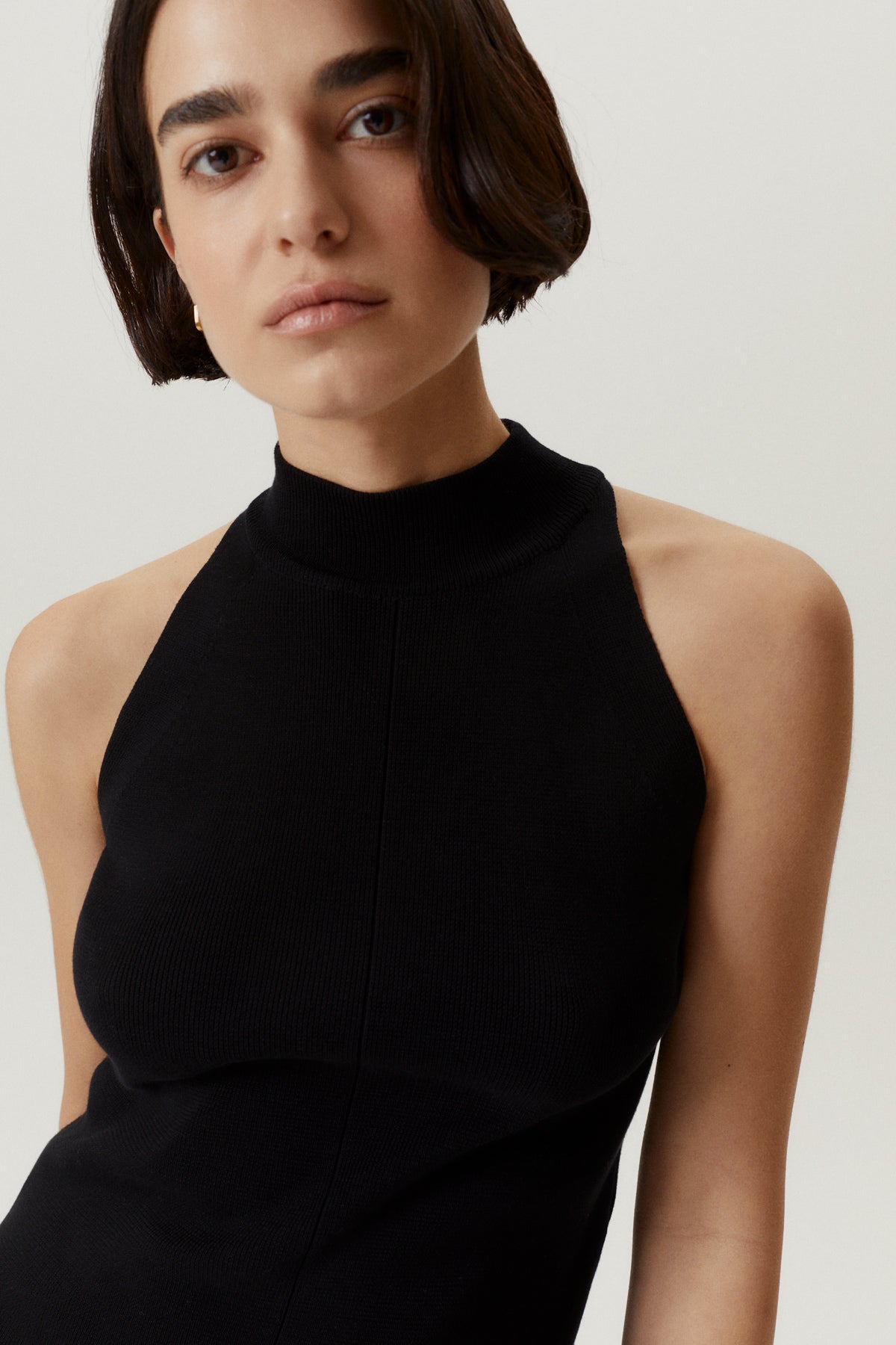 the organic cotton a line top black