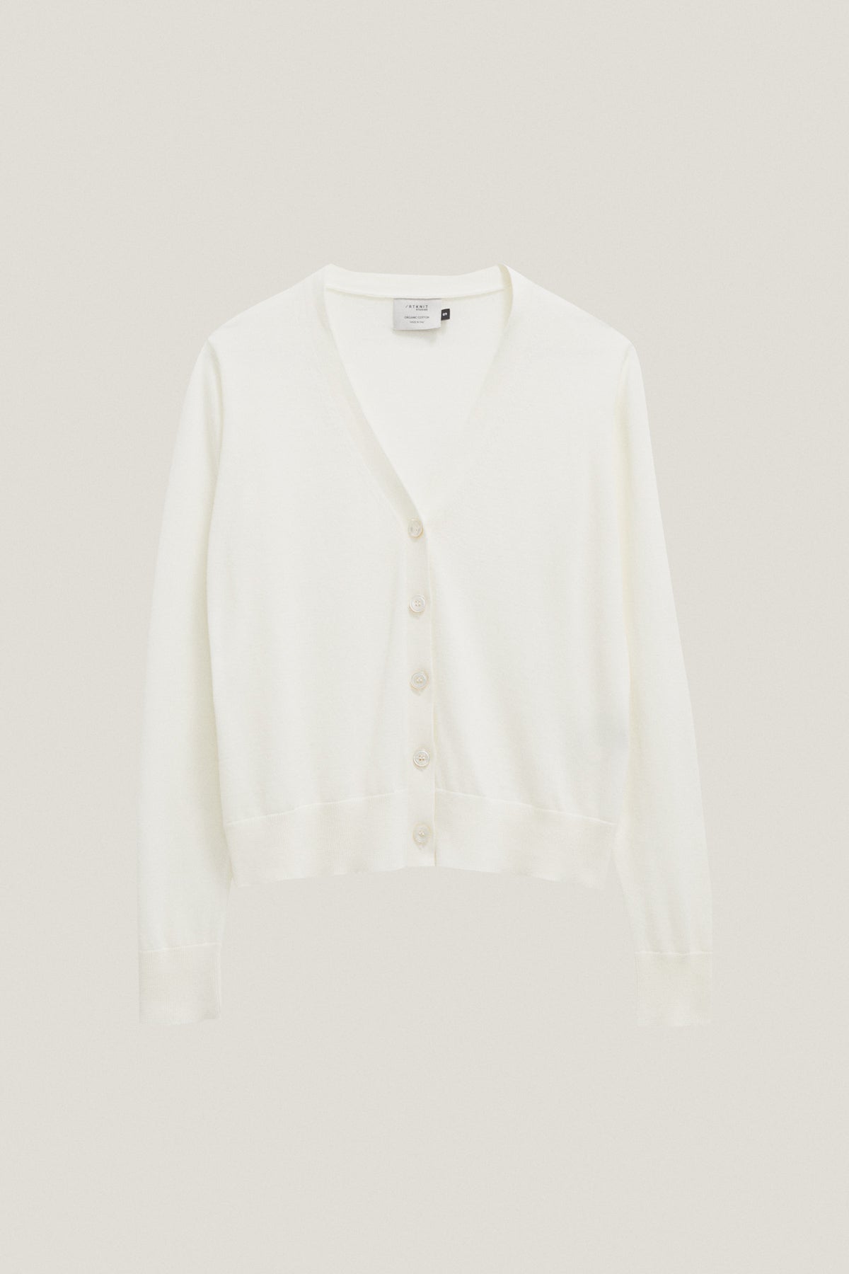 the organic cotton lightweight cardigan milk white