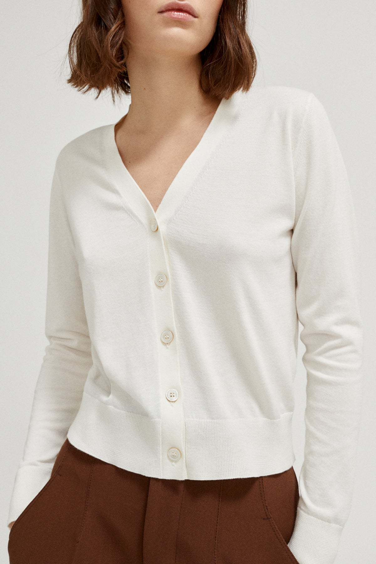 the organic cotton lightweight cardigan imperfect version milk white