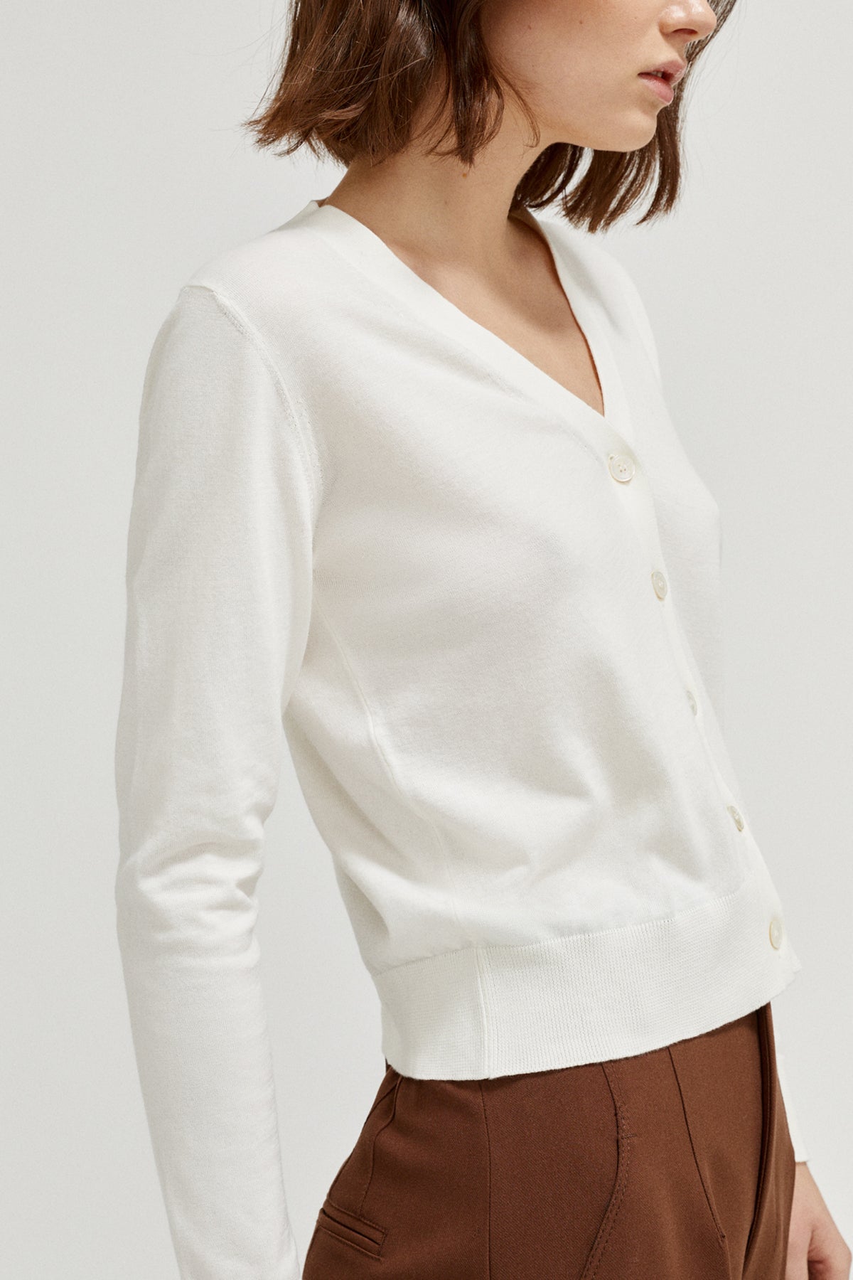 the organic cotton lightweight cardigan imperfect version milk white