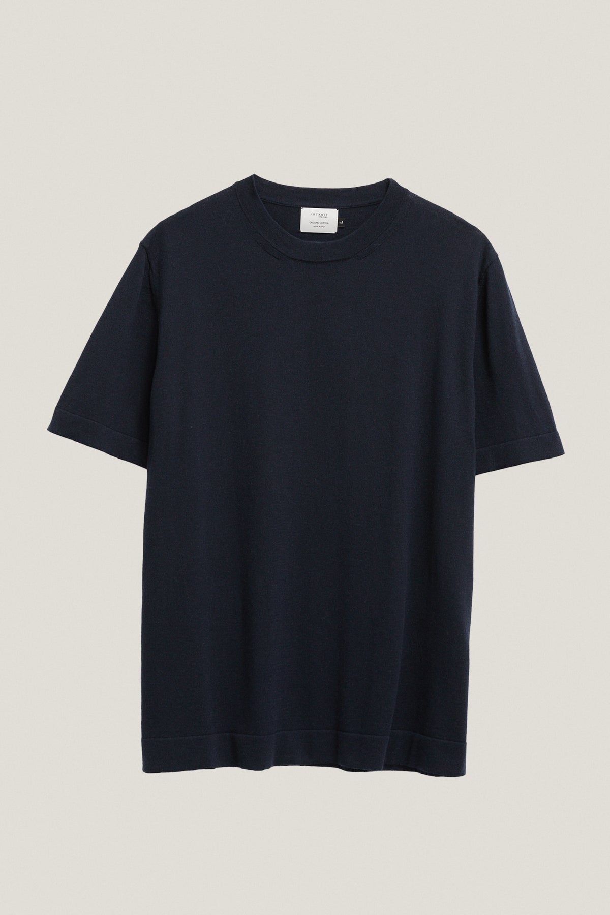 the organic cotton knit t shirt deep blue