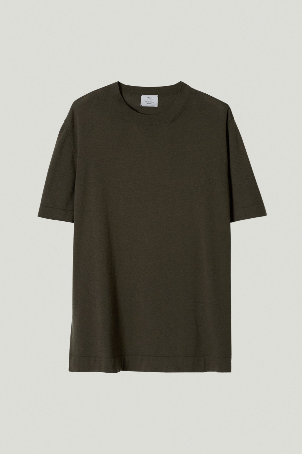 the organic cotton knit t shirt kaki green